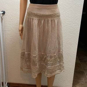 APT 9 Beige Lace Skirt